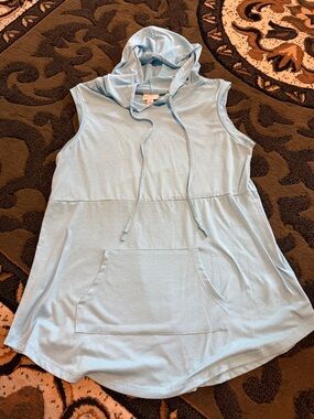 LuLaRoe Light Blue Sleeveless Hoodie